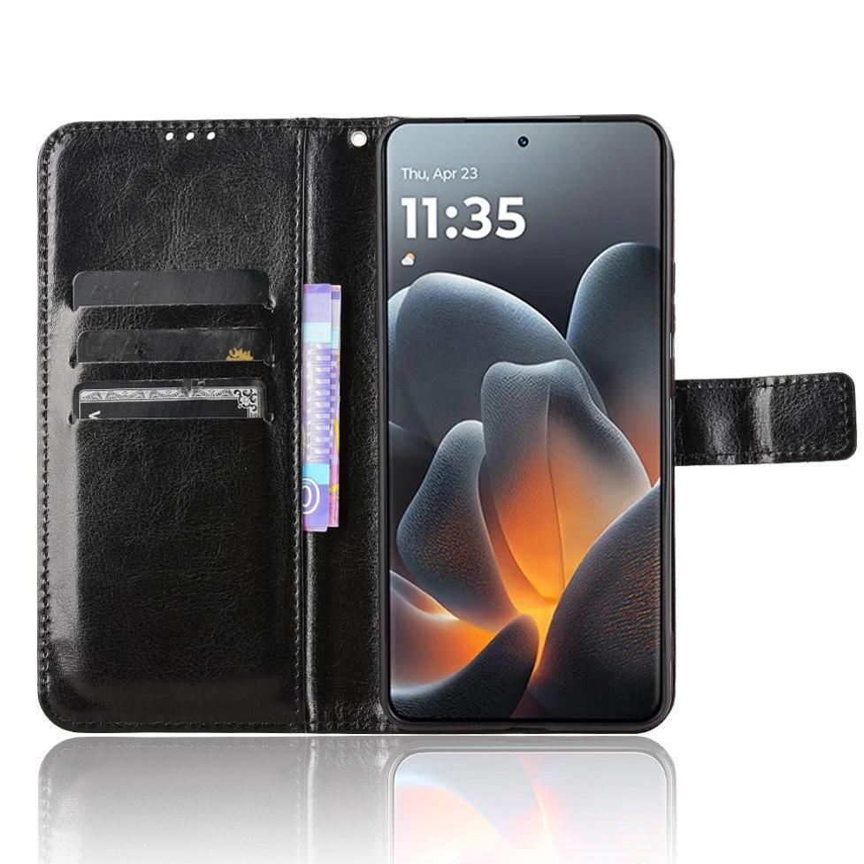 Motorola Signature Crazy Horse Wallet Flip Case, Black
