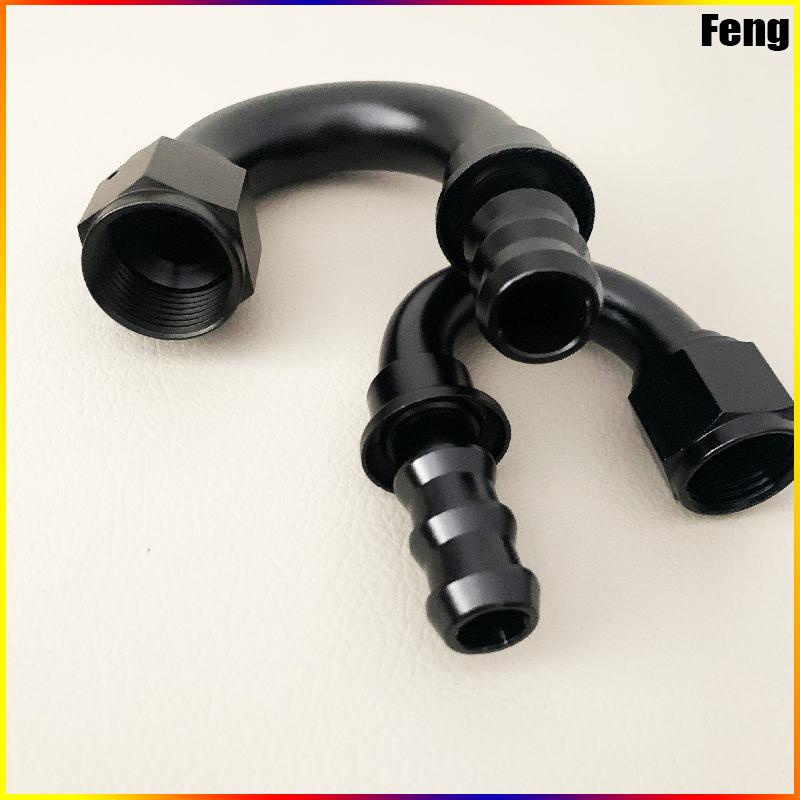 Universal Push-on Hose End Fittings Fuel Oil 0 45 90 180 Degree Cooler Hose AN4 AN6 AN8 AN10 AN12 Connection Adapter