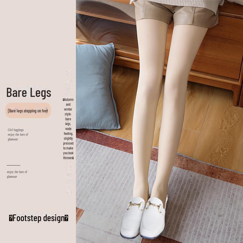 Women's Velvet Stockings: Flesh-Colored, Thicker, Bare-Leg Effect Pantyhose for Spring, Autumn, Winter