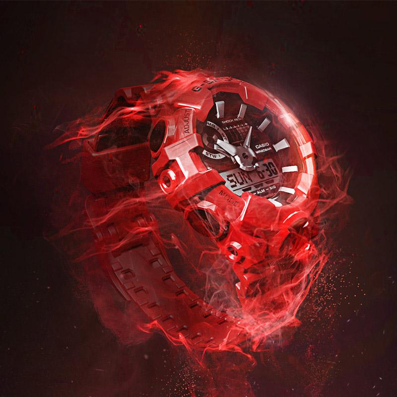 Casio Серия G-SHOCK трехмерные крупные стрелки модные повседневные спортивные двойной дисплей водонепроницаемые и ударопрочные часы кварцевые мужские wa GA-700-4APR