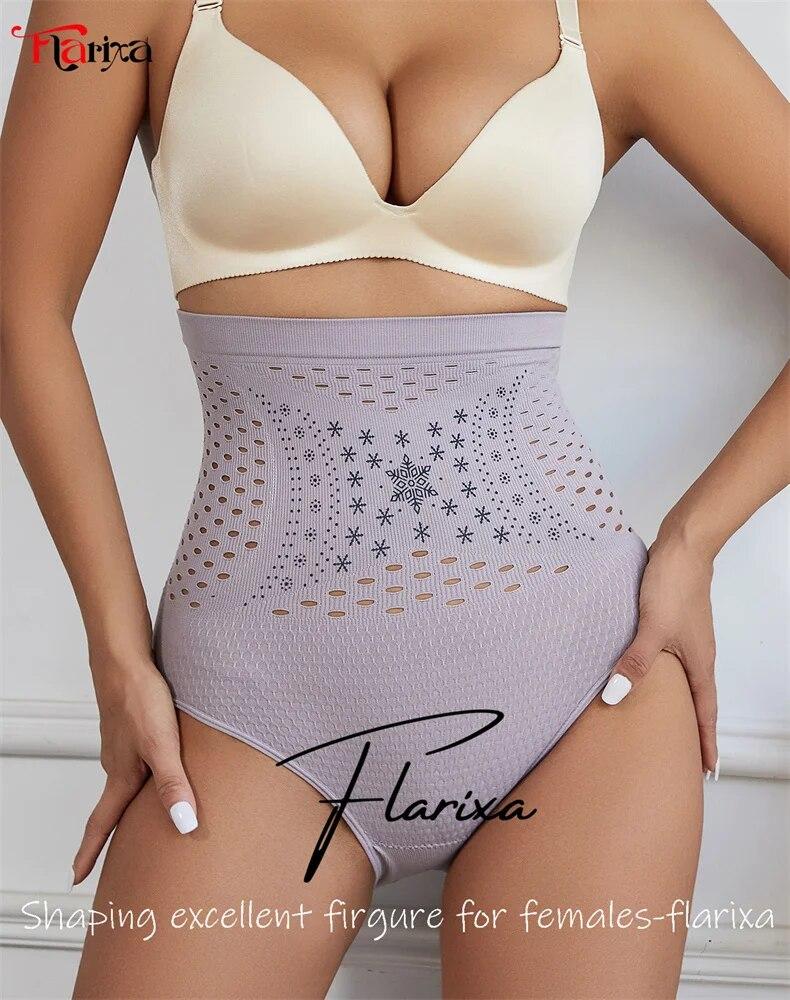 Flarixa Seamless High Waist Tummy Control Panties Wome's Shaping Pants Comfortable Slimming Briefs Breathable Hip Lift Underwear