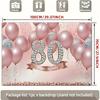 2D Elegant Blush Pink 80th Birthday Party Banner with Confetti