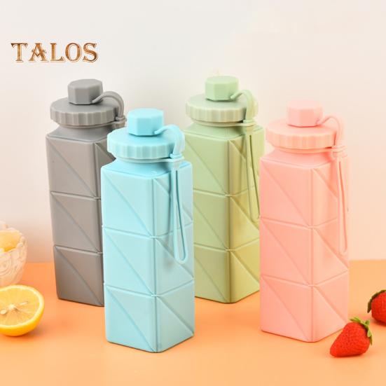 Складная силиконовая бутылка для воды 610 мл, герметичная складная бутылка для воды для путешествий, кемпинга, походов, спорта на открытом воздухе, без BPA, портативная многоразовая чашка для воды