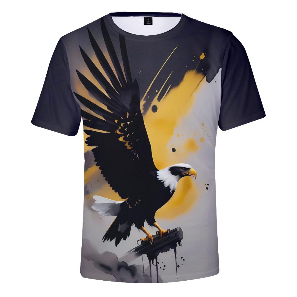 3D-печать Eagle Мужские рубашки с короткими рукавами Уличная одежда больших размеров