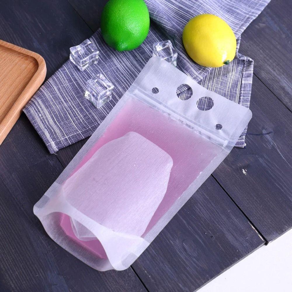50Pcs Disposable Seal Pouches Frosted Smoothie Bags New Juice Drinking Bags