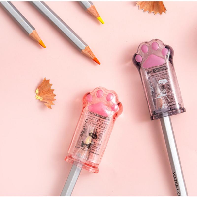 Кавайная точилка для карандашей в форме кошачьей лапки, канцелярские товары, детский подарок, милые школьные принадлежности, корейские канцелярские товары