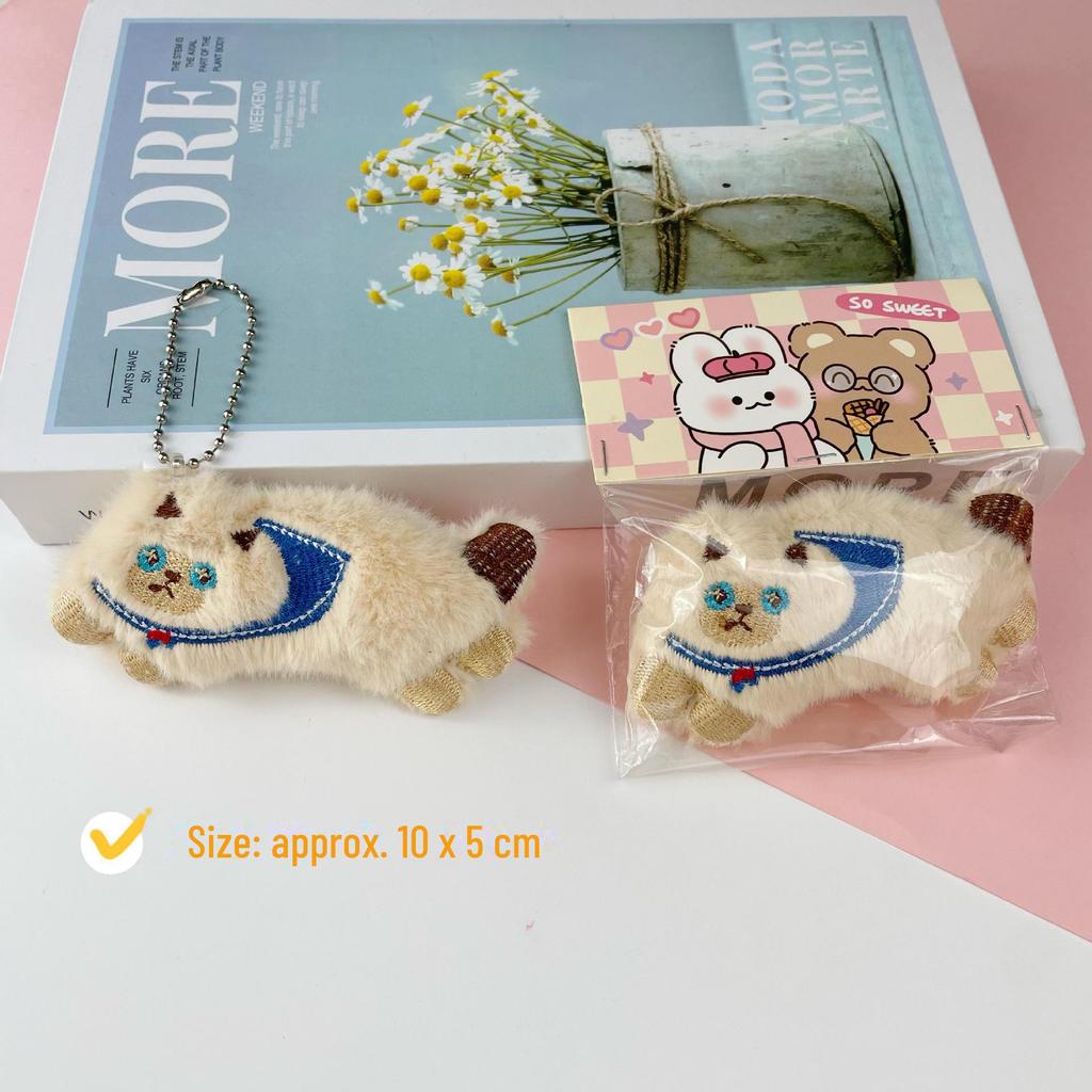 Милая подвеска в виде плюшевого кота Calico и брелок для ключей в виде сиамского кота, аксессуары для котят - мультяшные украшения для сумок-кукол