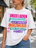 Unser Lachen Grenzenlos Tee With Bold Neon Friendship Typography Memories Quote Arrows And Endless Unisex All Tshirt