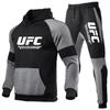 Mens Winter Sporty Hooded Sweatshirt Jogger Set Cotton Blend Warm Fleece Tracksuit Gym MMA UFC Training