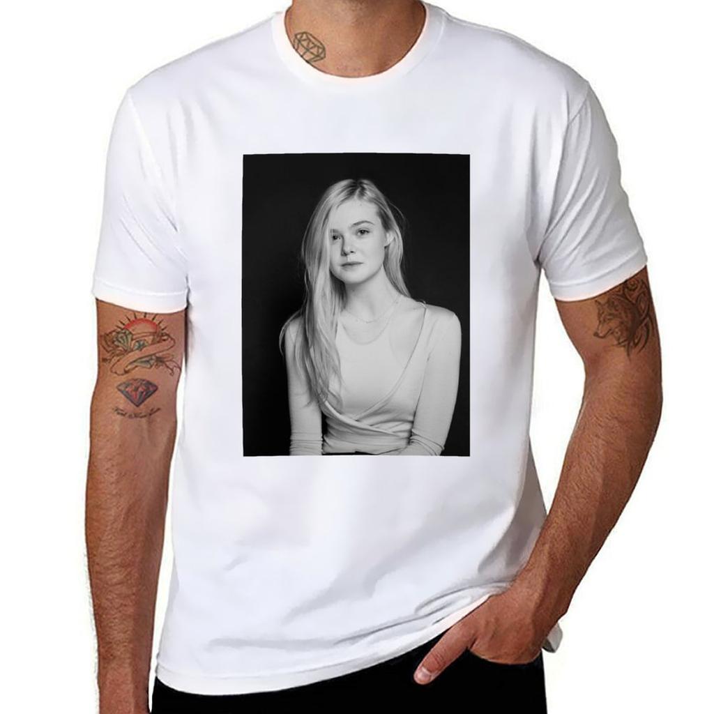 Elle Fanning T-Shirt man tshirt t shirts for man graphic vintage man t shirts for men T-Shirt