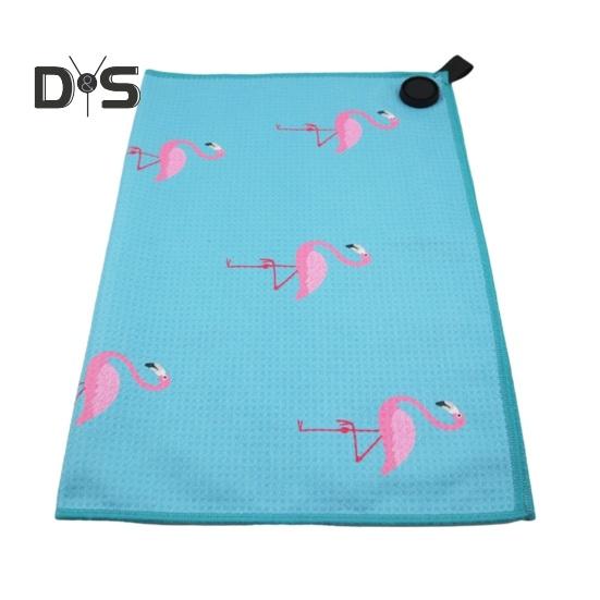 Магнитное полотенце для гольфа с сильным магнитом, вафельная сумка для гольфа из микрофибры, полотенце для гольфа с принтом, чистящее средство для мячей для гольфа