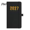 A6 Pocket Notebook 2027 Daily Planner with PU Leather Cover, Size Hardcover Agenda Journal Agenda, Portable Pen Holder for Efficient Time Management