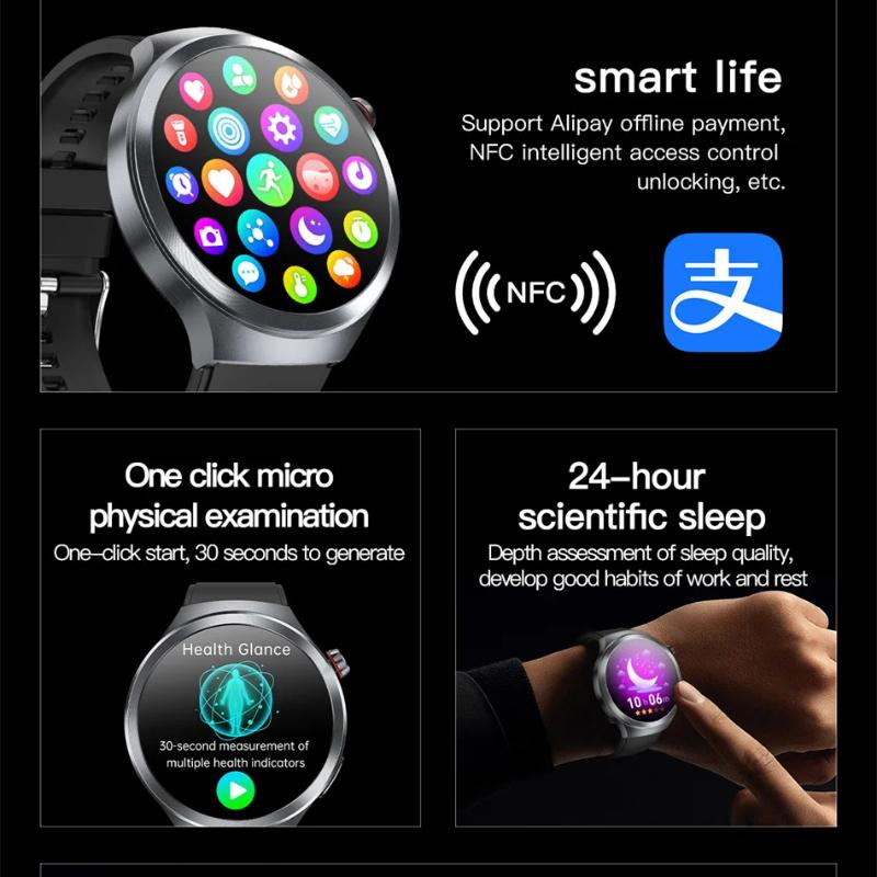 2025 New Health Trackr Uric Acid Blood Lipids Smart Watch Blood Pressure ECG+PPG Clock Body Analysis Smartwatchs Men Emotional Detection