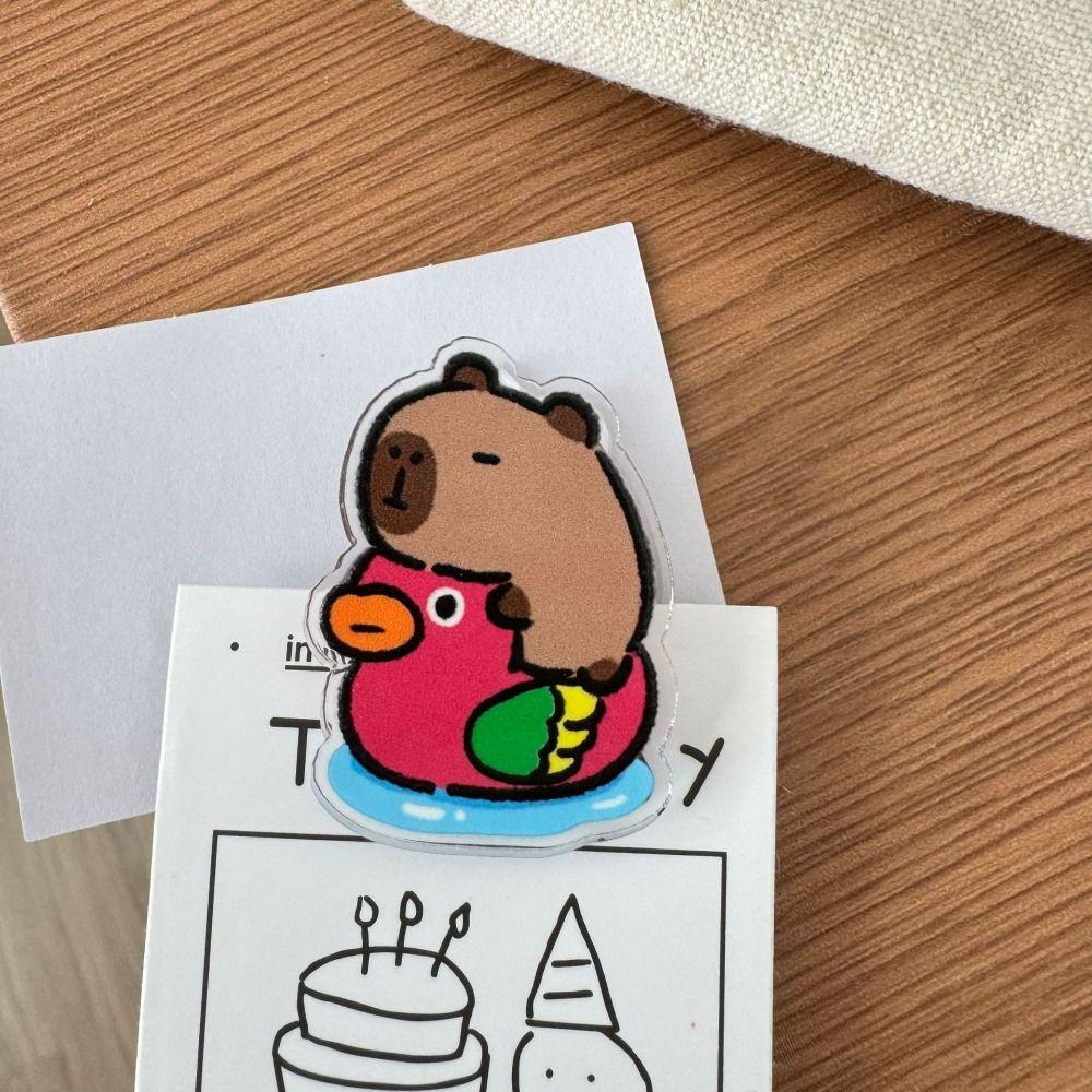 Акриловый зажим Capybara PP, мультяшный акриловый зажим, милый тестовый зажим для бумаги, студент