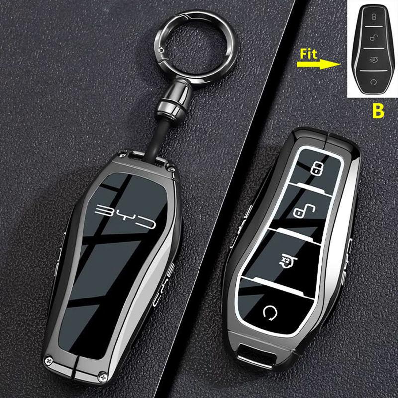 Подходит для Byd Dolphin Tang Ev600 Han Ev Yuan Atto 3 Song Plus Pro Dmi Qin Чехол для автомобильного брелка из цинкового сплава Умный чехол Брелок Автоаксессуары