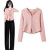 New Long Sleeve Short Cardigan Sweater Niche Sweet Design Slim