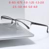 Semi-Rimless Steampunk Shortsighted Prescription Glasses Women Men Anti Blue Rays Computer Myopia Spectacles 0 -0.5 -0.75 To -6