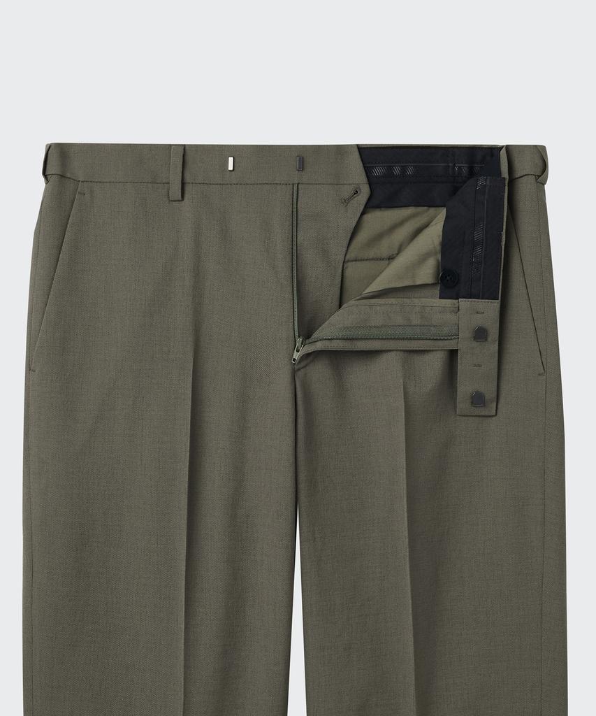 MUSINSA STANDARD Cool Touch Semi-Wide Hidden Banding Slacks [Khaki Gray]