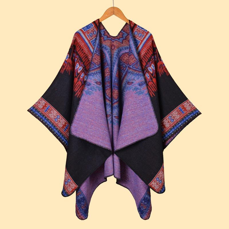 Женская шаль новый абстрактный узор утолщенная с разрезом двусторонняя шаль горячая распродажа накидка