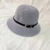 Hats Travel Sun Hats Women Sunscreen Hats PU Leather Belt Summer Bucket Hats Outdoor Straw Hats
