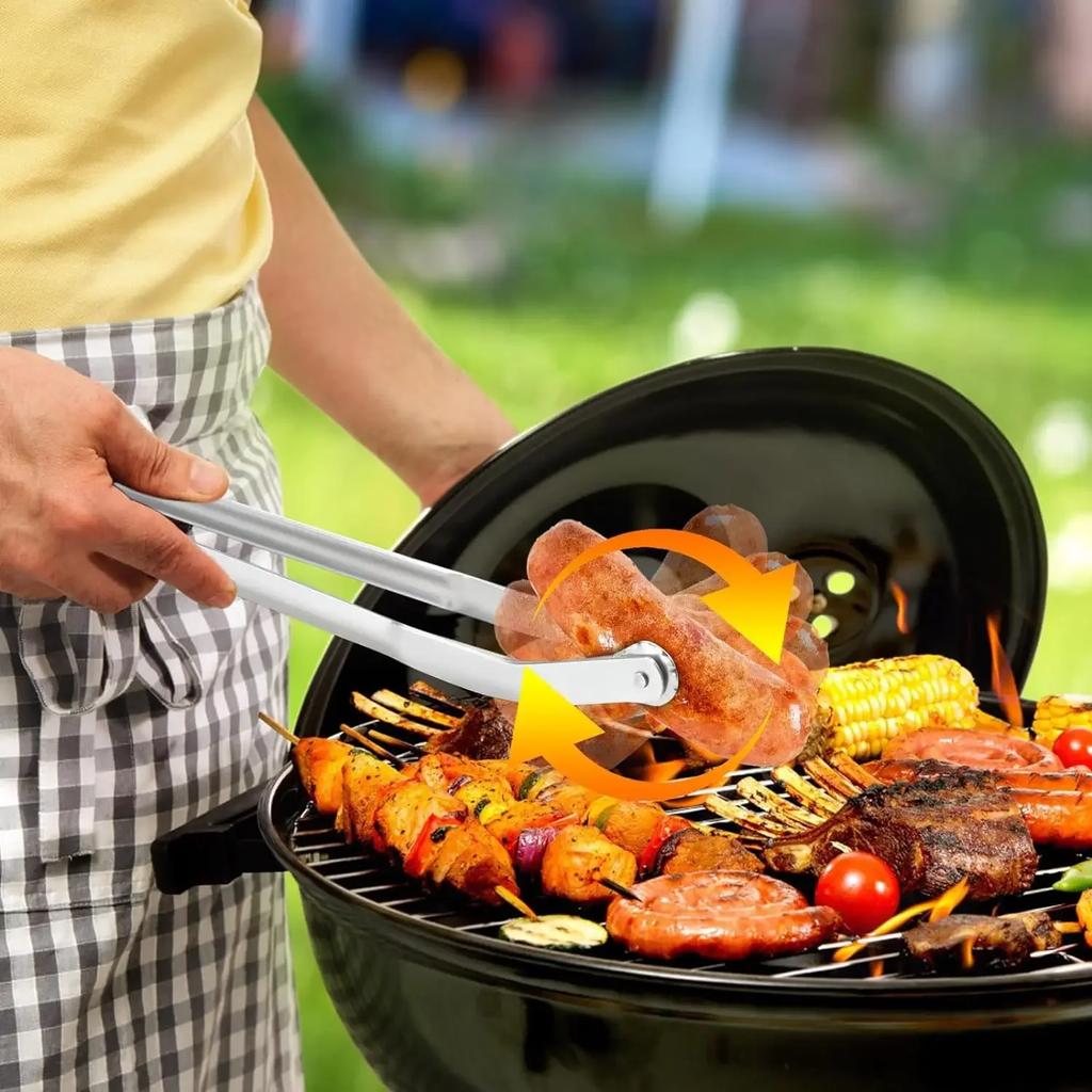 Щипцы для переворачивания колбасок, щипцы для переворачивания колбасок, термостойкий металлический зажим для барбекю, многоцелевые щипцы для гриля