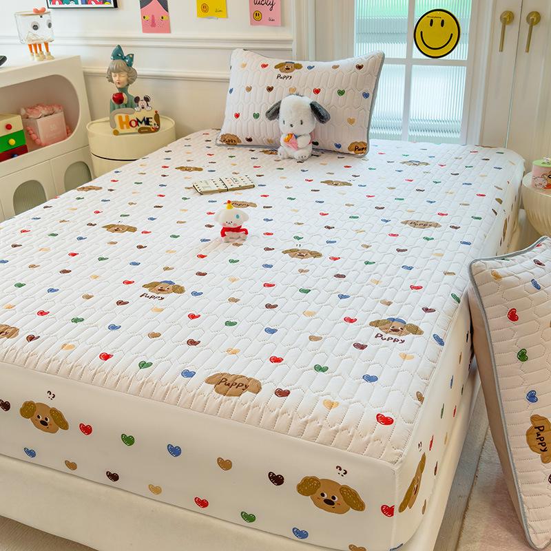 G5Z Quilted Fitted Sheet Set: Anti-Dust Bed Cover & Mattress Protector