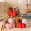Sweet Capybara Plush Keychain Cute Love Heart Design Soft Plush Keyring For Gifts