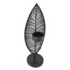 Iron Leaf Candle Holder Minimalist Creative Unique Leaf Shape Candlestick Stand for Dining Room Home Decor Black