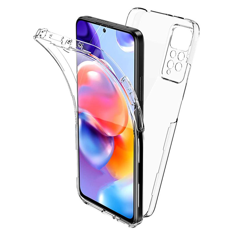 Двойной силиконовый чехол с полным покрытием на 360° для Samsung Galaxy A53 A52S A23 A12 A51 Honor 9X Redmi Note 11 10C iPhone 13 12 11 Pro Max прозрачный мягкий твердый чехол