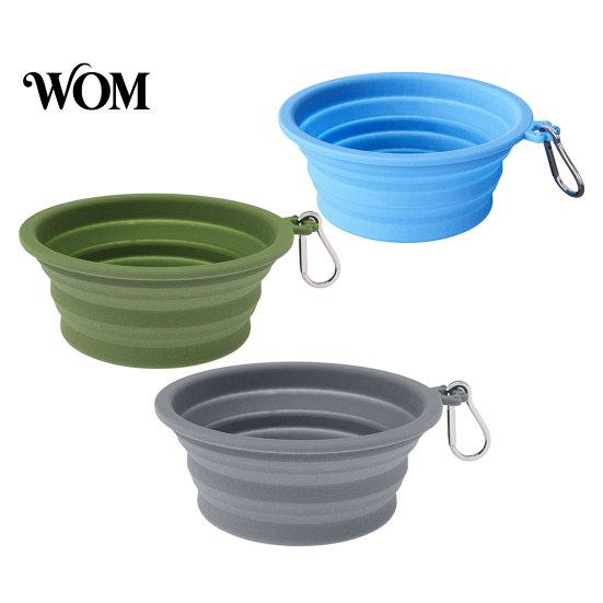 Dog Water Bowl Foldable Bowl, Collapsible Cat with Carabiner, Portable Pet Silicone for Dogs Cats Travel Camping Paw Shape