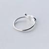 Xiaomi BF CLUB  Silver Color Geometric Black Enamel blue fish  Adjustable Ring Minimalist Fine Jewelry For Women Party Gift