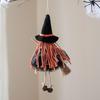Halloween Witch Doll Decor with Broom Small Witch Figurine with Gauze Skirt Kitchen Hanging Witch Ornament for Room Door Window Halloween Decor