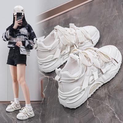 Инс тренд корейская версия новых кроссовок для женщин 2024 осень студенческие спортивные беговые повседневные туфли на платформе FB6602