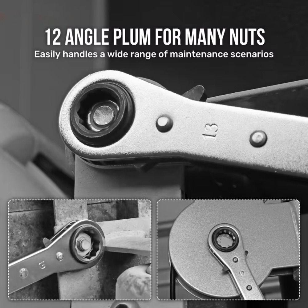 1Pcs Square Drive Ratchet Wrench Adjustable Socket Spanner for Auto Repair