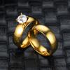 European And American Fashion Stainless Steel Zircon Couple Ring Female Gold Titanium Steel Men 'S Diamond Ring Wedding Pair Ring