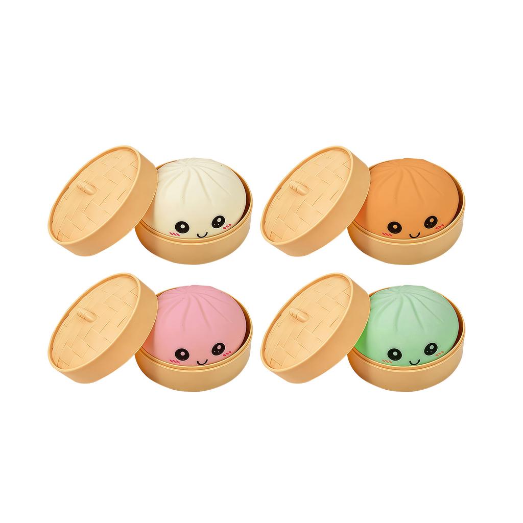 Cute Hot Vibrant Multi-Colored Dumpling Squishes Stress Balls Reusable Low Rebound Decompression Toys Dough Ball Unique Home Decoration Gifts