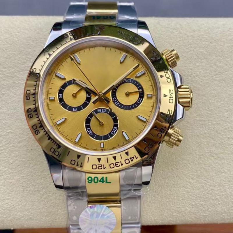Мужские автоматические механические часы Rolex Daytona 40 мм, многофункциональные, с инкрустацией бриллиантами.