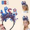 Блестящий ободок на голову на 4 июля с английскими буквами «USA» Патриотичный обруч для волос со звездами Детский унисекс Аксессуары для волос ко Дню независимости