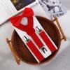 Solid Color For Boys For Children Hanging Pants Clip Bow Tie Tie Suspenders Set Suspenders Clips