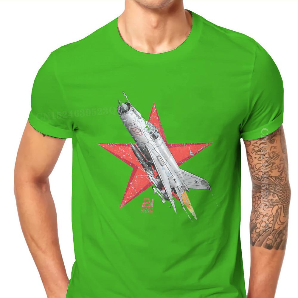 MIG 21 Vintage Soviet Russian Fighter Aircraft USSR Men T Shirts Vintage Grunge Gothic Vintage Tshirts Harajuku Men Clothes