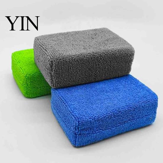 Non Scratch Glass Tile Cleaner Microfiber Car Wash Sponge, High Density Soft Cleaning Pad, Household Heavy Duty Dirt Removal Sponge Washable Reusable