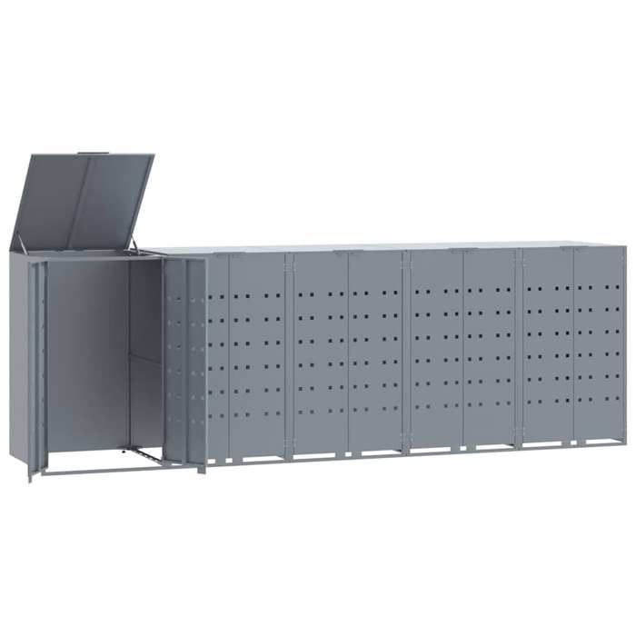 VidaXL Wheeled Storage for Bins for 5 Bins Grey Steel, Bin Storage, Bin Storage of 3279990