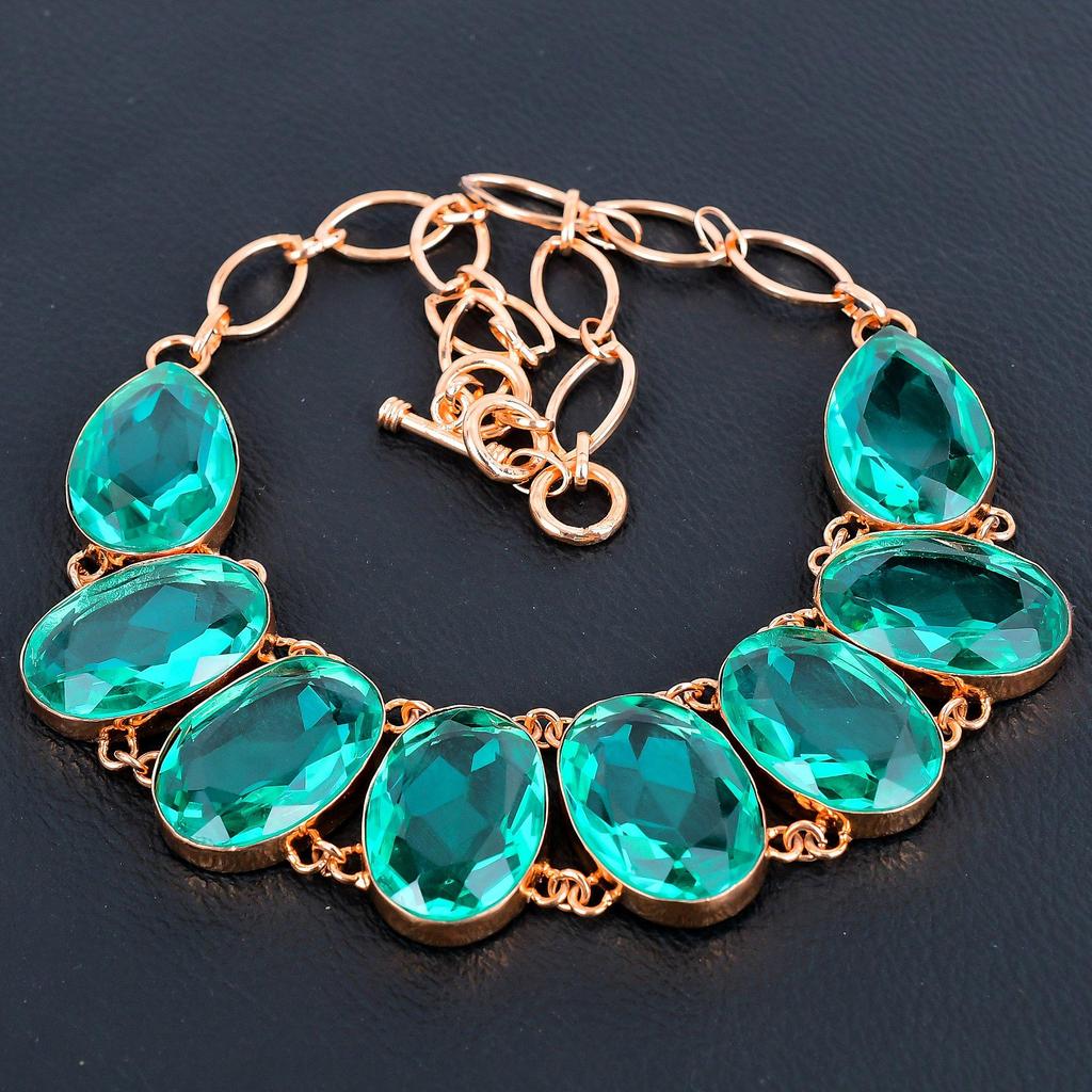 Ювелирные изделия с индиколитом, ювелирные изделия из ожерелья ручной работы, прекрасное медное ожерелье, ювелирные изделия из драгоценных камней, регулируемое ожерелье-цепочка для женщин