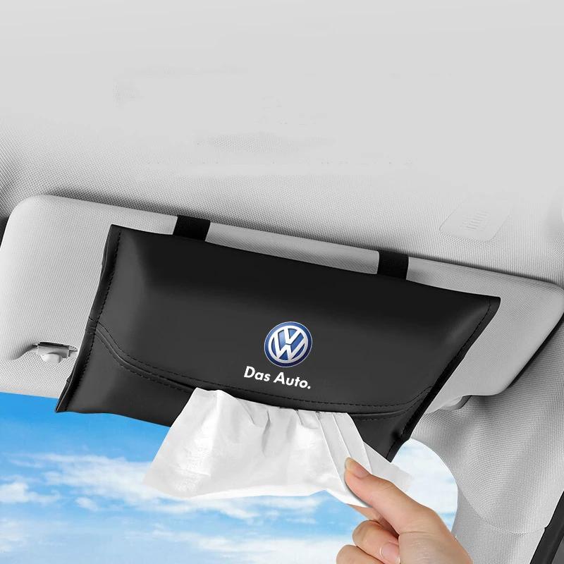 Для VOLKSWAGEN VW Автомобильная сумка-органайзер для салфеток на козырек, в подлокотник для Volkswagen Rline Passat Santana Touareg Tiguan Golf Bora Beet