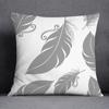 Gray Low White Flower Pattern Home Decoration Pillowcase Square Pillowcase Home Office Decoration Cushion Cover