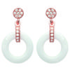 [L4689] - Gold Plated Earrings 'Sissi' White Ceramic (rose Gold) - 20x12 Mm