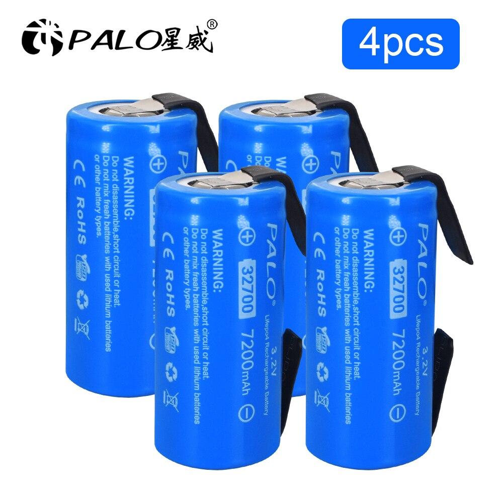 PALO 3.2V 7200mAh 32700 LiFePO4 Battery 35A Continuous Discharge Maximum 55A High Power Battery DIY Nickel Sheets For Flashligt