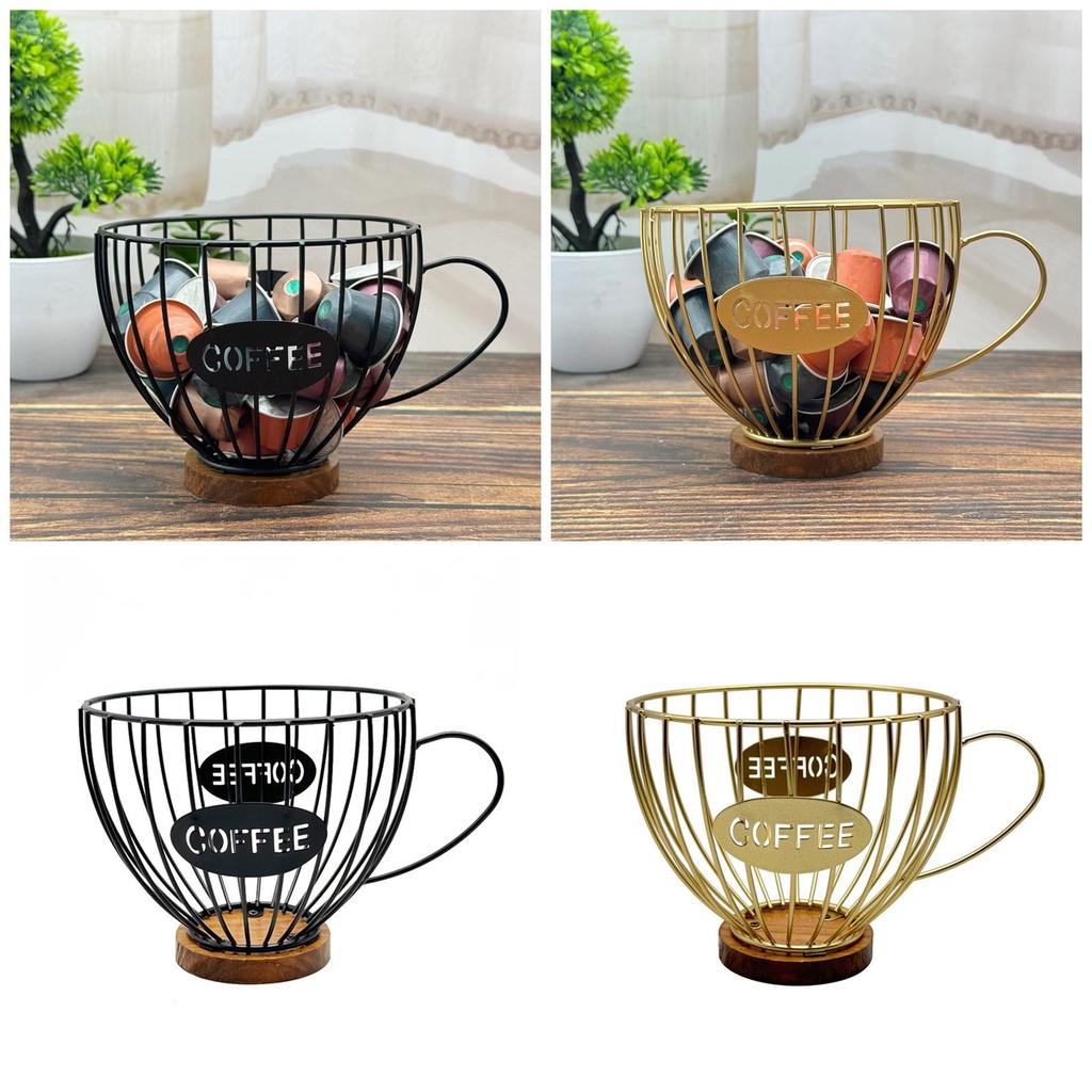 Практичная корзина для хранения кофе, большая емкость, органайзер для кофейных капсул, дозатор для капсул эспрессо для кухонной столешницы