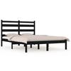 Solid Wood Bed Black Pine 200 x 200 cm