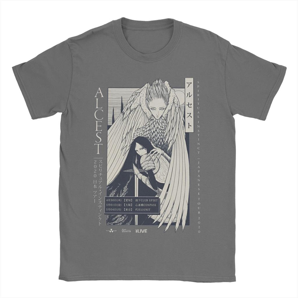 Мужская футболка Французская группа ALCEST Новинка Хлопковые футболки с коротким рукавом Музыкальная футболка Круглый вырез Одежда Идея подарка